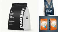 6651+ Matte Stand-up Food Bag PSD Mockup Half Side View High-Quality Editable PSD