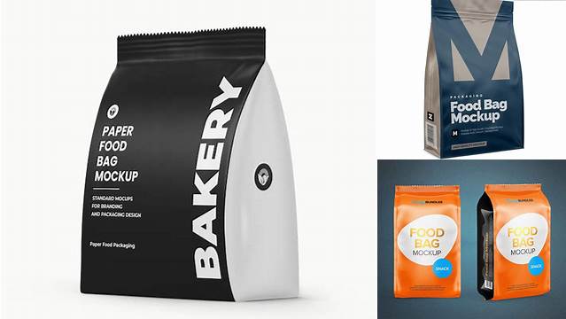 6651+ Matte Stand-up Food Bag PSD Mockup Half Side View High-Quality Editable PSD