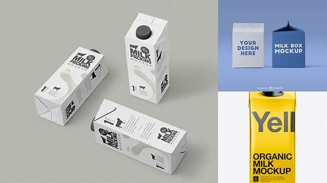 6653+ 200ml Milk Carton Package PSD Mockup Premium Freebie for Designers