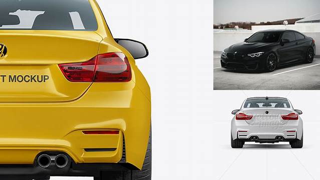 6655+ BMW M4 PSD Mockup Back View Stylish Free PSD