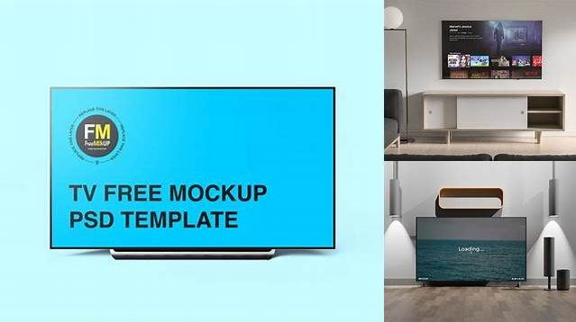 6655+ TV PSD Mockup Front View High-End Photoshop Mockup