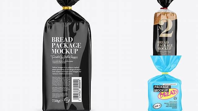 6656+ Glossy Bread Package With Clip PSD Mockup Back View PSD for Creative Projects