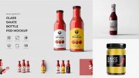 666+ Glass Jar with Sauce PSD Mockup Versatile and Modern PSD Mockup