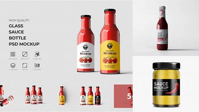 666+ Glass Jar with Sauce PSD Mockup Versatile and Modern PSD Mockup