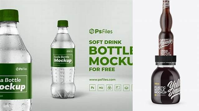 666+ Textured Plastic Bottle with Dark Drink PSD Mockup Free Design Resource