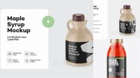 6660+ Plastic Maple Syrup Bottle PSD Mockup Creative and Modern PSD Freebie