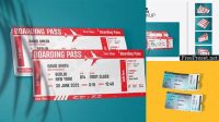 6662+ Plane Ticket Mockup Hight Resolution