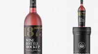 6662+ Red Frosted Glass Bottle With Wine PSD Mockup Professional Design PSD