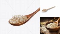 6662+ Wooden Spoon With Oatmeal Porridge High-End Photoshop Mockup