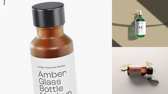 6663+ Amber Glass Bottle PSD Mockup Smart PNG Image