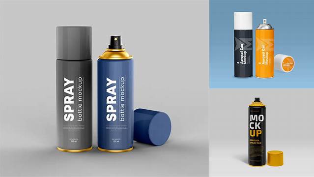 6672+ Aerosol Spray Can PSD Mockup Creative Design PSD Free Download