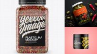 6674+ 200g Plastic Jar with Pepper Flakes Free Mockup PSD Template