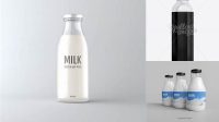 6679+ 1L Plastic Milk Bottle Mock-Up Creative Photoshop Resources