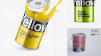 6681+ 0.75L Metallic Paint Bucket PSD Mockup Free Downloadable Graphic Resource