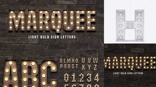 6681+ Letter H Light Bulb Sign PSD Mockup Photoshop PSD Free for Designers