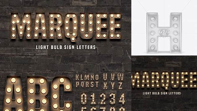 6681+ Letter H Light Bulb Sign PSD Mockup Photoshop PSD Free for Designers