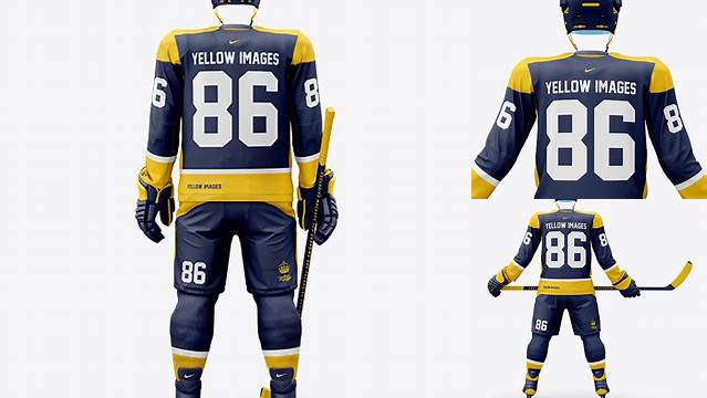 6683+ Men’s Full Ice Hockey Kit PSD Mockup Back View Exclusive Free PSD Mockups