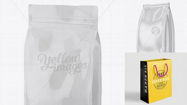 6687+ Glossy Metallic Bag PSD Mockup Half Side View Exclusive Free Photoshop Asset