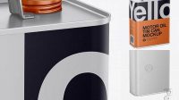 6689+ Matte Oil Tin Can PSD Mockup High-Angle Shot Photoshop Resource Free