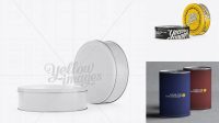 6690+ Two Round Tin Cans PSD Mockup Halfside View High-Angle Shot Fully Layered PSD Freebie