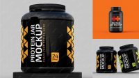 6694+ Clear Protein Jar PSD Mockup Creative Free PSD Graphic Design