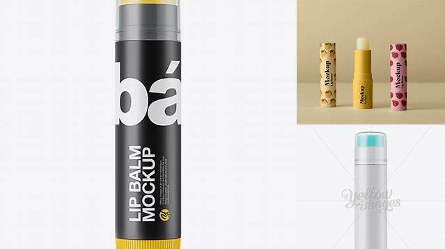 6694+ Matte Lip Balm Tube With Transparent Cap PSD Mockup High-End Layered Mockup Free