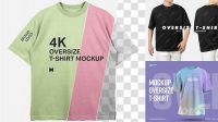 6694+ Mockup Kaos Oversize Easy to Use PSD