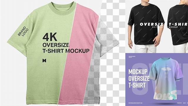 6694+ Mockup Kaos Oversize Easy to Use PSD