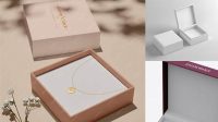 6698+ Opened Jewelry Box PSD Mockup Half Side View High Angle Shot Exclusive and Stylish Design PSD