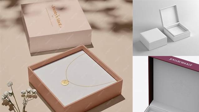 6698+ Opened Jewelry Box PSD Mockup Half Side View High Angle Shot Exclusive and Stylish Design PSD