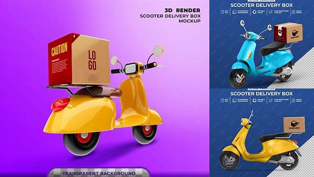 6698+ Scooter Delivery Mockup Hight Resolution