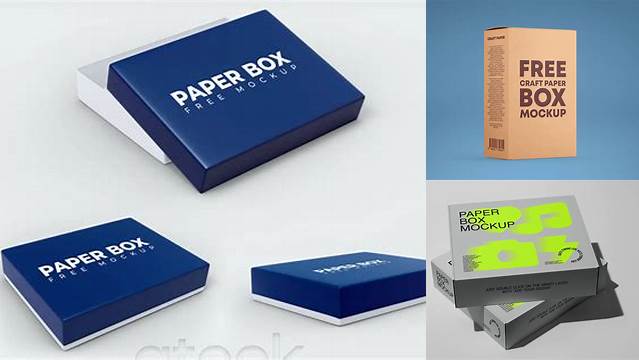 670+ Four Paper Boxes PSD Mockup Half Side View Professional Quality PSD Freebie