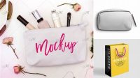 6700+ Cosmetic Bag PSD Mockup Front View Customizable Design Files