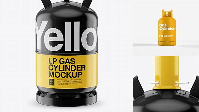 6700+ Glossy LP Gas Cylinder with Cap PSD Mockup Front View Free Graphic Mockup PSD