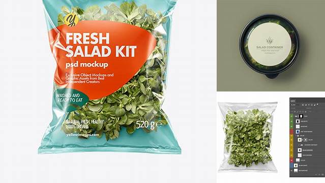 6703+ Plastic Bag With Corn Salad PSD Mockup Elegant and Versatile PSD Resource