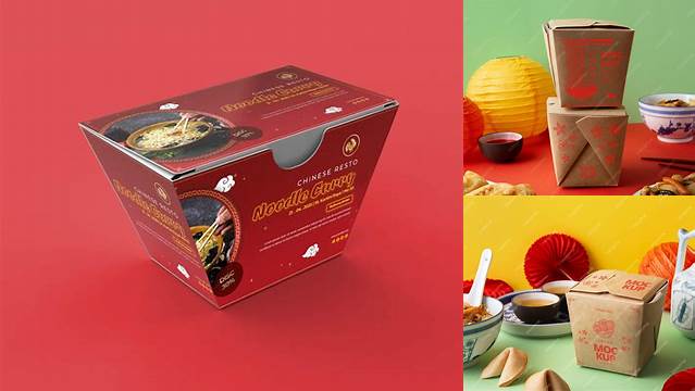 6707+ Chinese Food Packaging Mockup Professional PSD Template