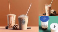 6708+ Milk Tea Mockup Free Customizable Design Files