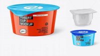 6715+ Glossy Yoghurt Cup PSD Mockup Half Side View High Resolution