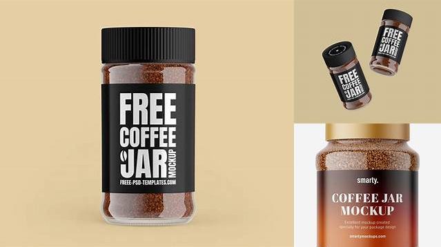 6718+ Matte Metallic Coffee Jar PSD Mockup Elegant and Versatile PSD Resource