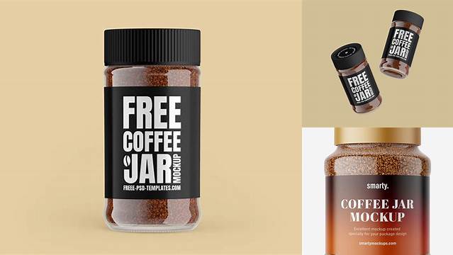 6718+ Matte Metallic Coffee Jar PSD Mockup Elegant and Versatile PSD Resource