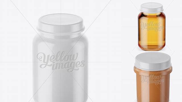 6720+ Glossy Jar With Baby Food PSD Mockup High-Angle Shot Fully Layered Photoshop Freebie