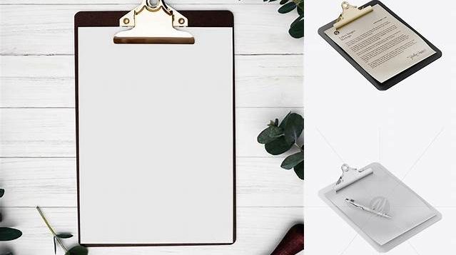 6723+ Plastic Clipboard PSD Mockup Half Side View Free Digital Resource for Designers