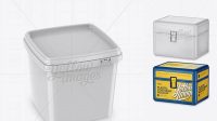 6725+ Plastic Container With Lock PSD Mockup Halfside View High-Angle Shot High-Resolution Graphic