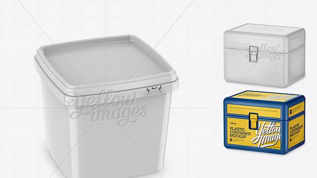 6725+ Plastic Container With Lock PSD Mockup Halfside View High-Angle Shot High-Resolution Graphic