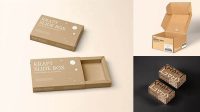 6729+ Kraft Box with Label PSD Mockup Top View Professional Graphic PSD Download