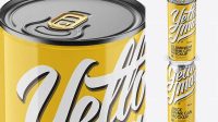 6731+ 1L Glossy Aluminium Can PSD Mockup High Angle Elegant Photoshop Mockup