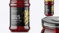 6732+ Clear Glass Jar with Cranberry Jam PSD Mockup Versatile Mockup for Designers