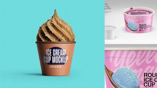 6733+ Paper Ice Cream Cup PSD Mockup High-Resolution Graphic