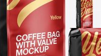 6734+ 16oz Matte Metallic Coffee Bag PSD Mockup Half Side View Premium Quality PSD Freebie