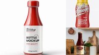 6735+ 250g Ketchup Bottle PSD Mockup High-Quality Design Free PSD